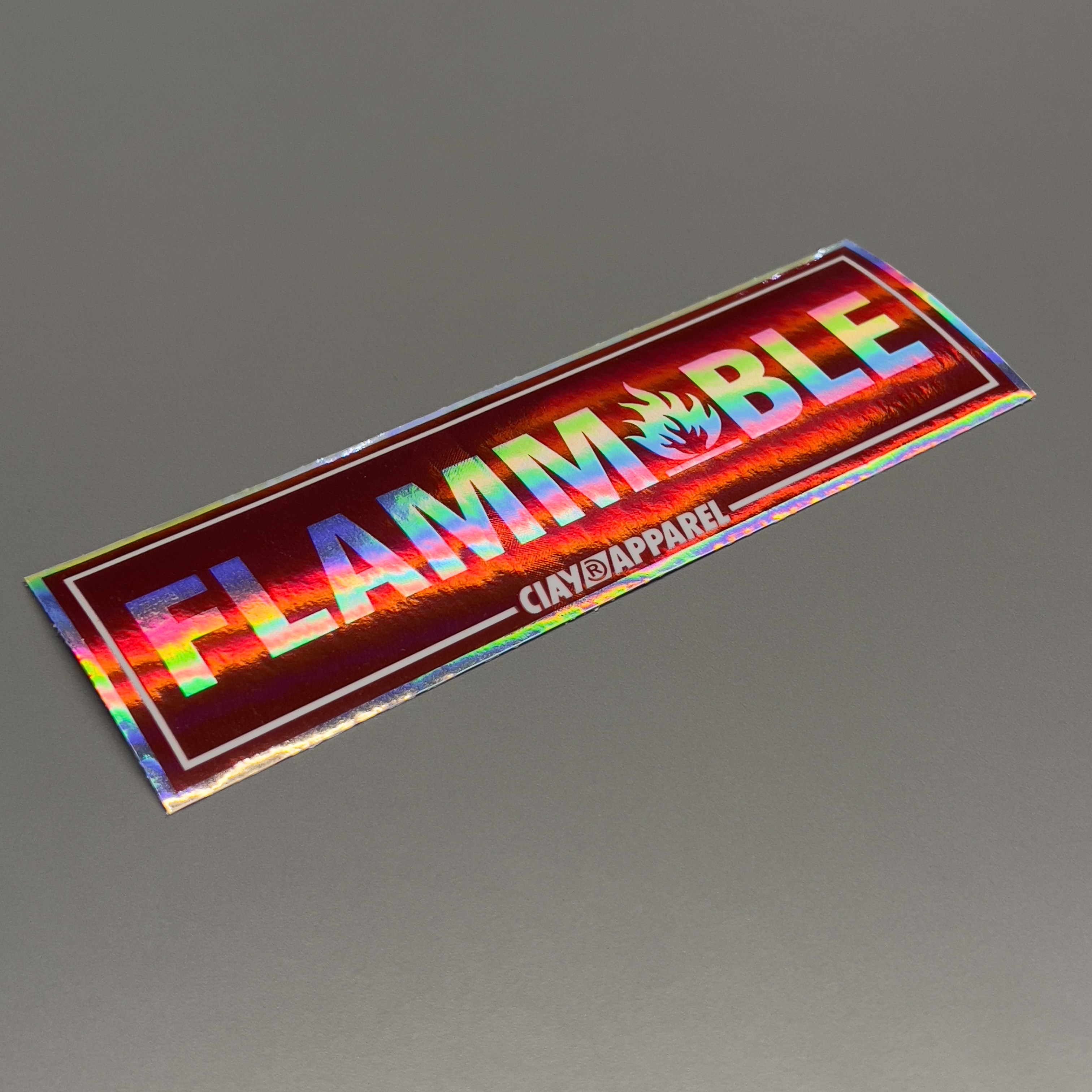 Стикер прямоугольный Flammable holo