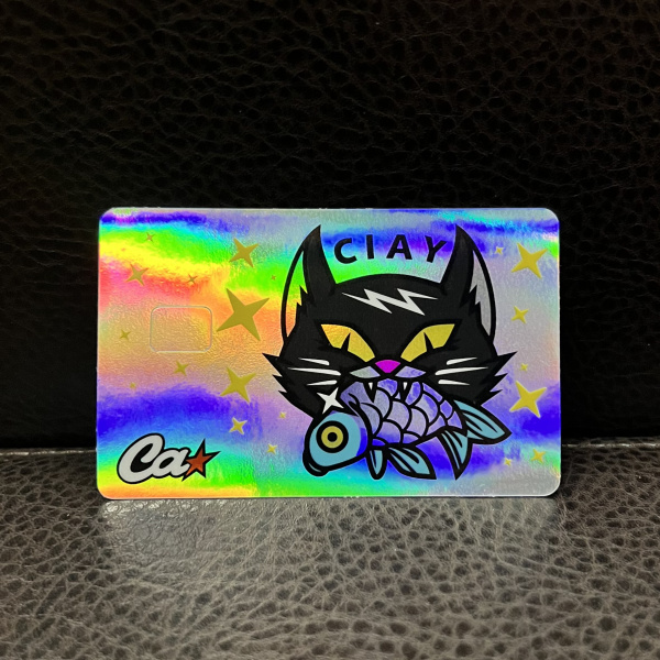 Стикер для банковской карты  Hunter Cat holo