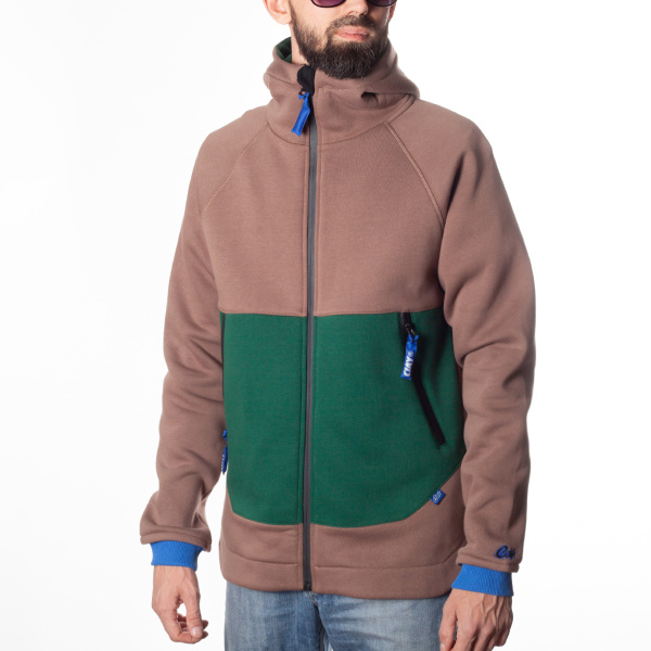 Худи Technic zip brown